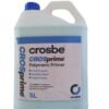 Container of Crosbe Crosprime Polymer Primer, 5 liters, with labels indicating it is multi-purpose, has excellent bond qualities, and features rapid drying properties.