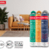 PENOSIL products including Window & Door Sealing Gum, EasyGun Foam, and their labels displayed in a living room setting with a plant and furniture.